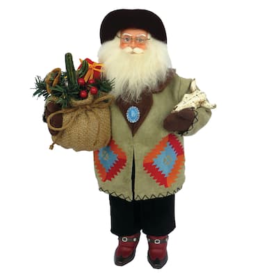 18 inch Southwestern Santa Claus - brown