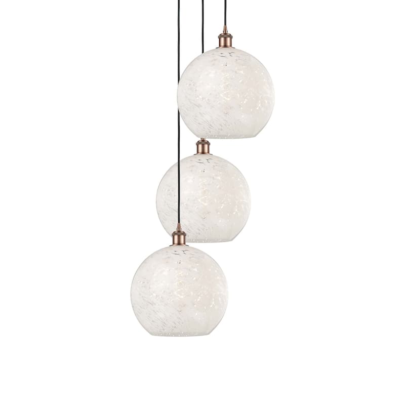 Innovations Lighting 113B-3P-14-19 White Mouchette Pendant White - Antique Copper