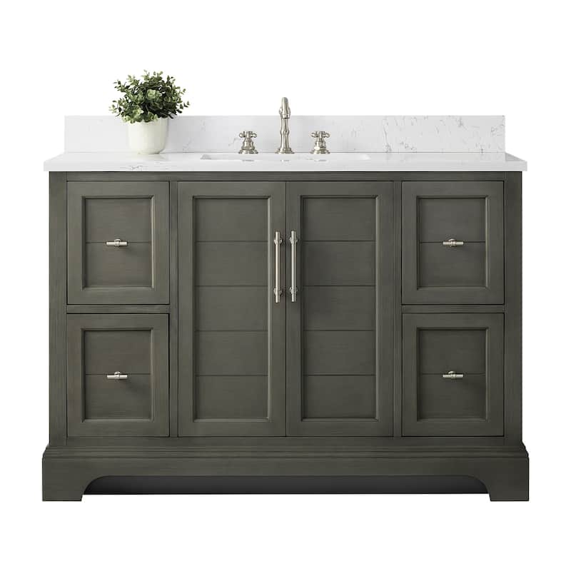 Vanity Art 48" Single Sink Bathroom Vanity with Top & Backsplash