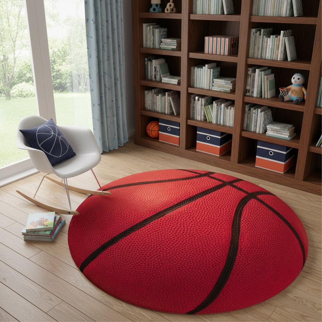 HomeRoots Juvenile/Youth Casual Round Area Rug - 5' Round