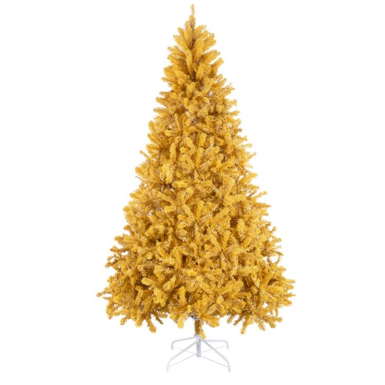 Maria Gold Christmas Tree Prelit, Realistic Artificial Christmas Tree with Lights