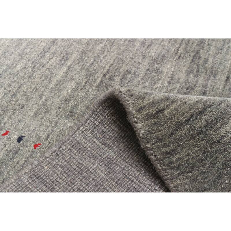 ECARPETGALLERY Hand Loomed Kashkuli Gabbeh Grey Wool Rug - 5'1 x 7'10