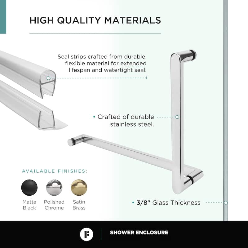Fine Fixtures Shower Enclosure Neo Angle Frameless Tempered Glass