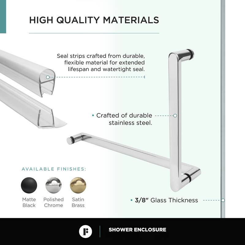 Neo Angle, Acrylic Shower Base with Compatible Glass Frameless Shower Enclosure