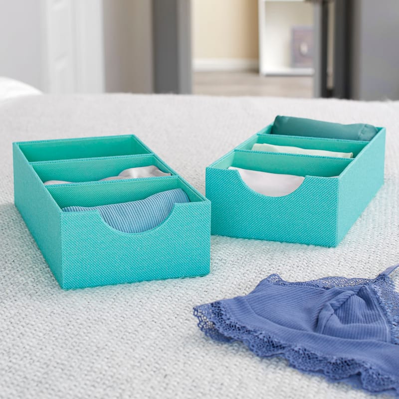 Household Essentials 3-Compartment Drawer Organizers
