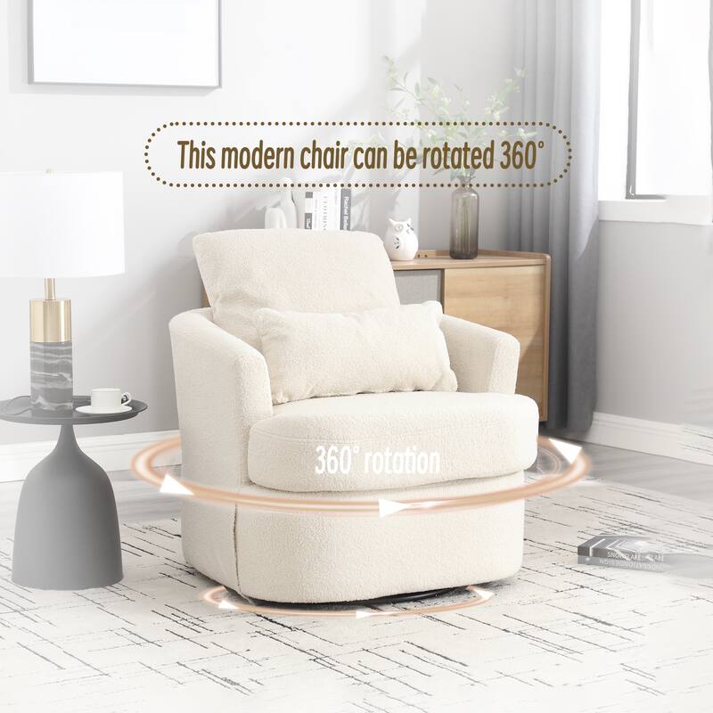 Swivel Barrel Chair, Comfy Round Accent Sofa Chair for Living Room, 360 Degree Swivel Barrel Club Chair, Leisure Arm Chair