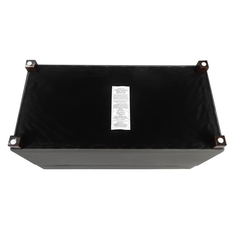 Adeco Faux Leather Storage Ottoman for Living Room