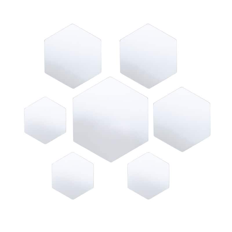 Elements Set of 7 Hexagonal Wall Mirrors