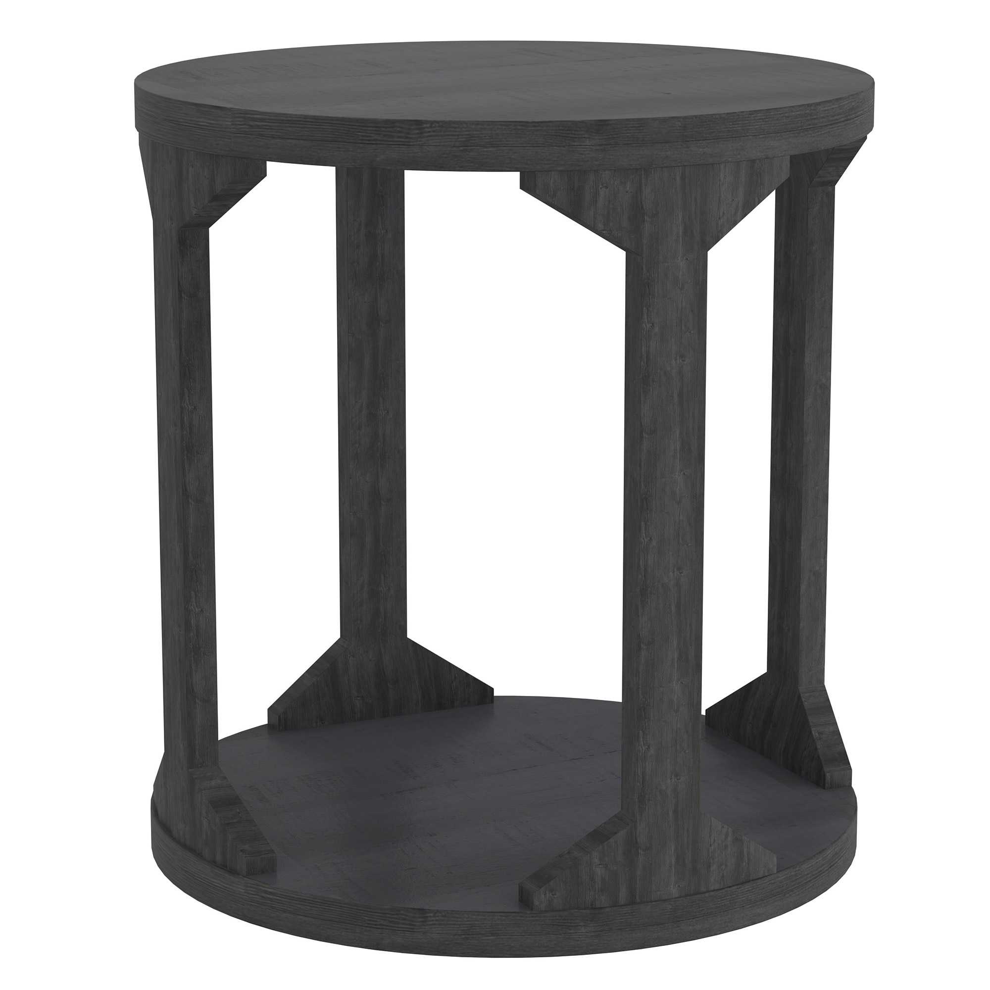 Rustic Modern Solid Wood Accent Table in Distressed Grey