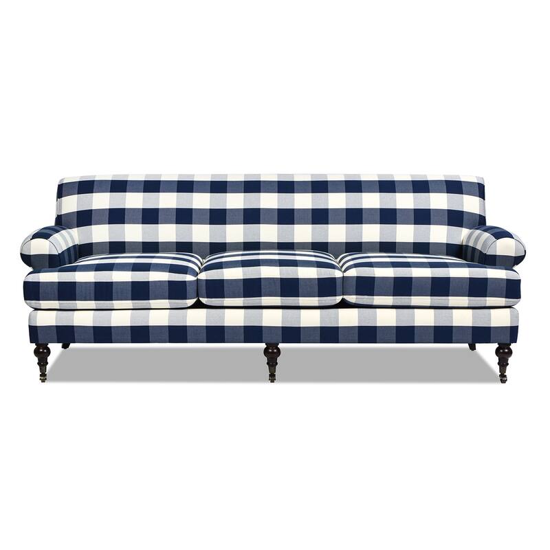 Alana Lawson 88 Inch Living Room Sofa – Three Cushion Couch with Rolled Arms and Tight Back – Minimal Assembly Required