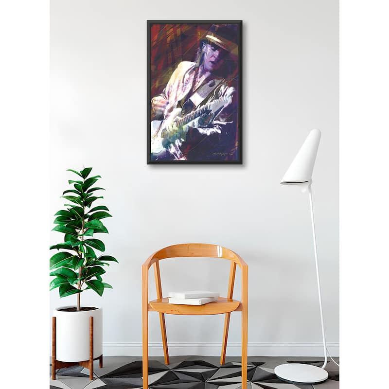 Guitar Master Stevie Ray Vaghn SRV Framed Art Poster - 24 x 36 Inch