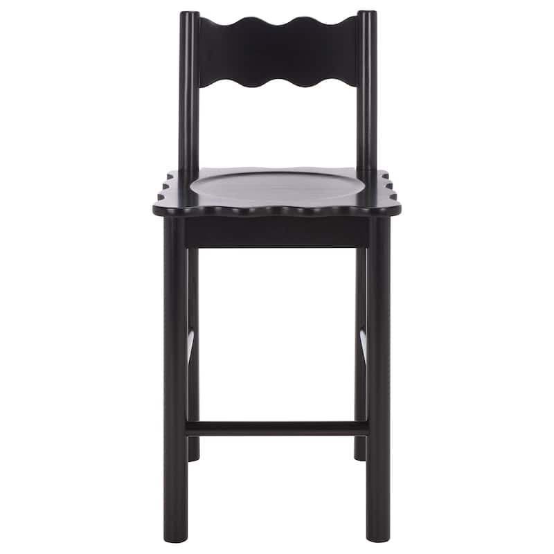 SAFAVIEH Home Nolly Scallop Counter Chair - 20"W x 19"D x 26"H - Black