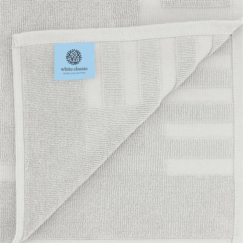 White Classic Luxury Cotton Bath Mat 22x34 Set of 2