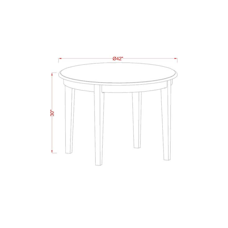 5 Piece Dinette Set - Retro Kitchen Table & Chairs - Round Dining Table for 4 - Cappuccino Finish