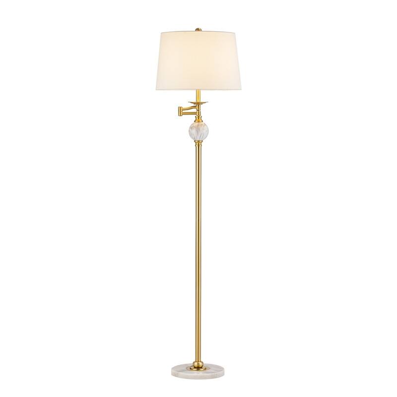 KAWOTI 61.5inch Swing Arm Floor Lamp with Marble Base