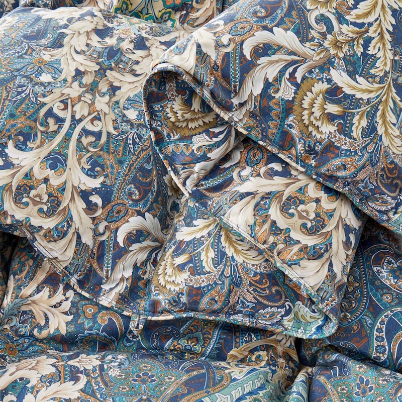 Heavyweight Paisley Floral Printed White Goose Feather Comforter for Winter