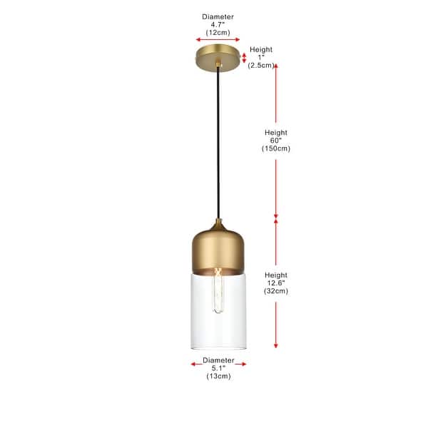 Elegant Lighting Ashwell Single Light 5" Wide Mini Pendant with Clear