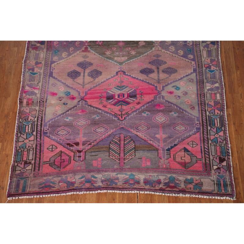 Over-Dyed Bakhtiari Persian Vintage Area Rug Hand-Knotted Wool Carpet - 6'2"x 9'5"
