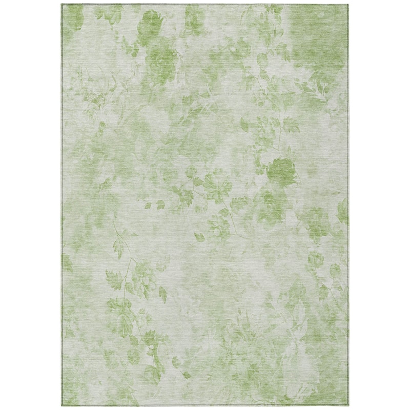 HomeRoots Floral Transitional Rectangle Outdoor Rug - 5' X 8'