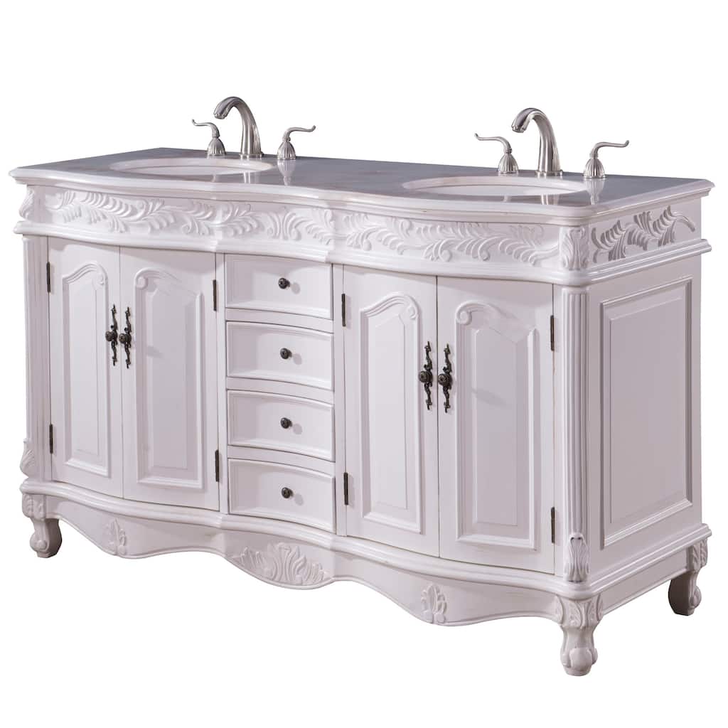Elegant Lighting VF-1049 Windsor 60" Free Standing Double Basin Vanity