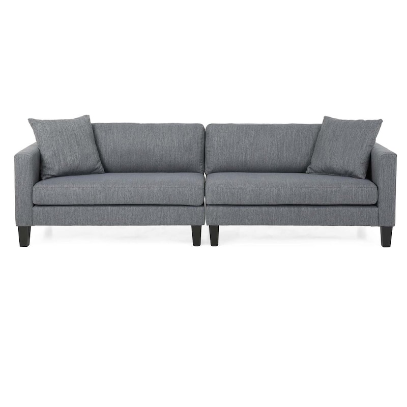 Fabric Upholstered Sofas Small Space Loveseat Sofas Lounge Armrest Couch w/ Wood Legs 101" Long Couches for Living Room
