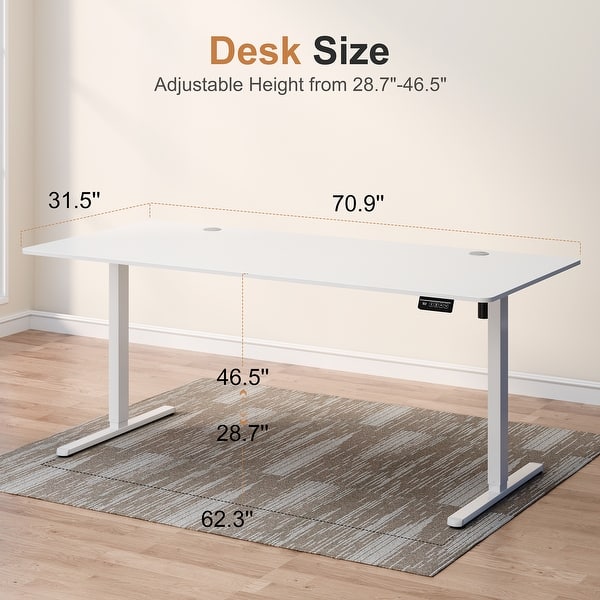 dimension image slide 1 of 16, Electric Standing Desk, Height Adjustable Desk with LED Display