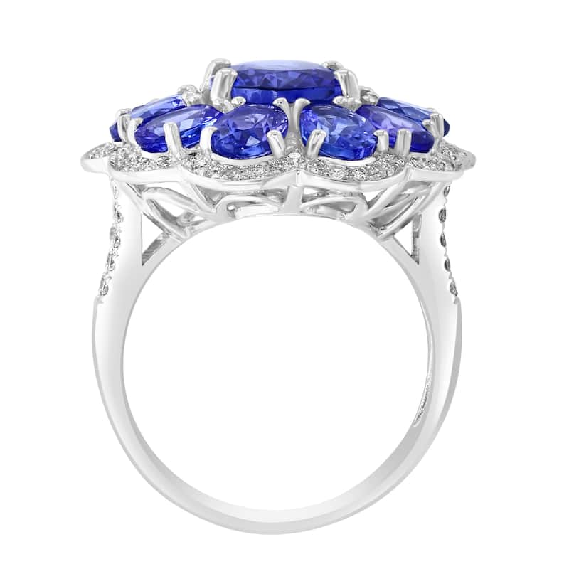 EFFY 14K Gold Diamond Tanzanite Floral Ring