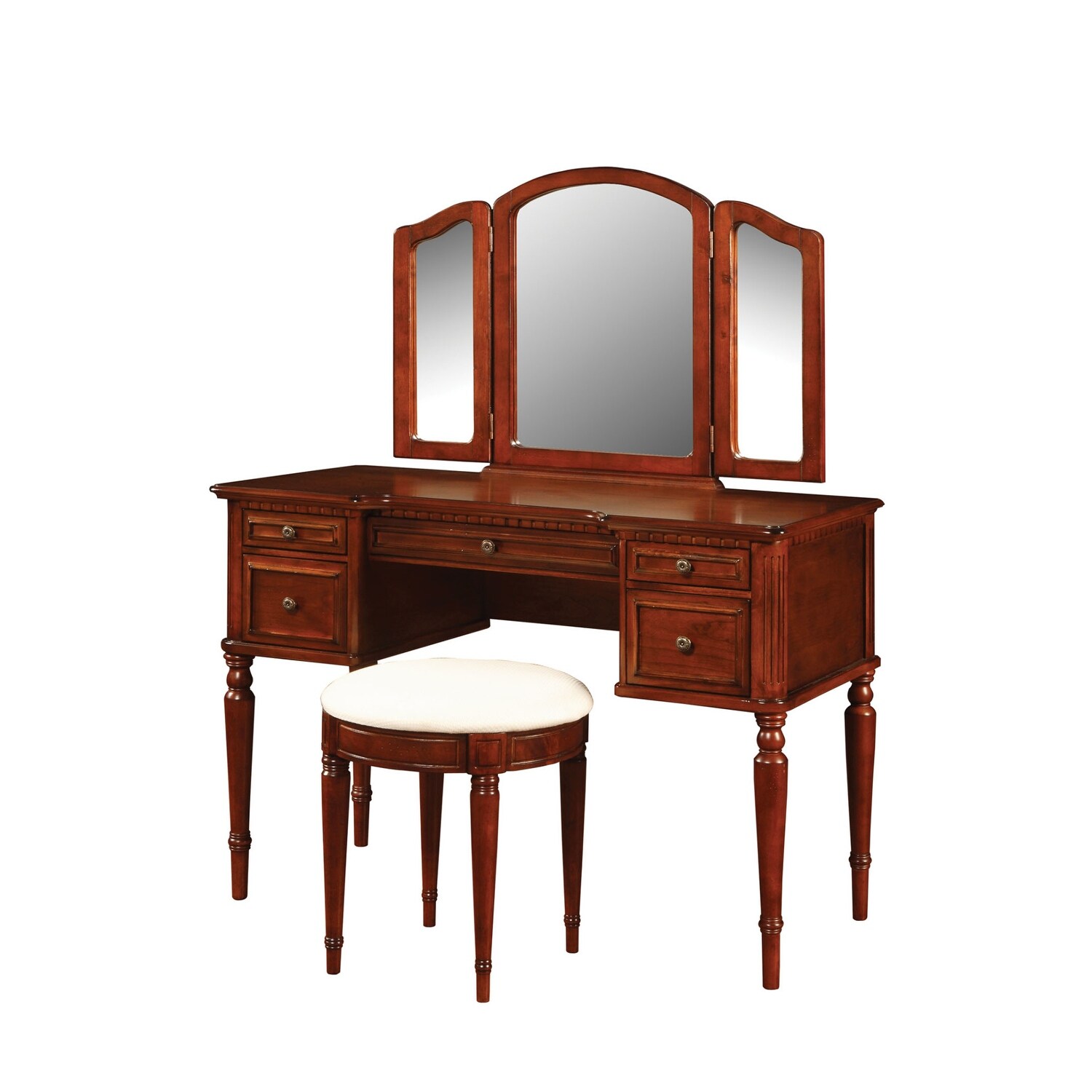 Powell 54 34 antique sale vanity mirror and bench