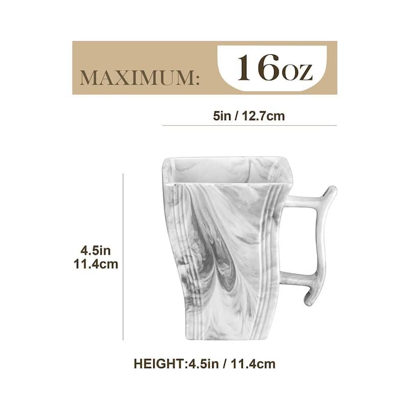 MALACASA Flora 6-Piece 16 Oz. Porcelain Coffee Mug