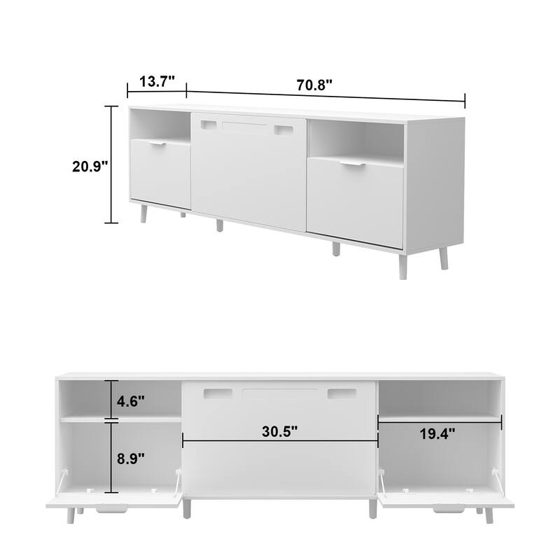 Electric Fireplace TV Stand TV Console Recessed Electric Fireplace
