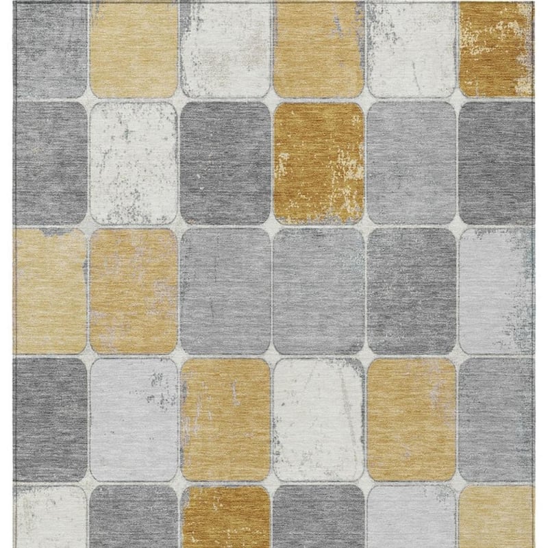 HomeRoots Geometric Transitional Rectangle Outdoor Rug