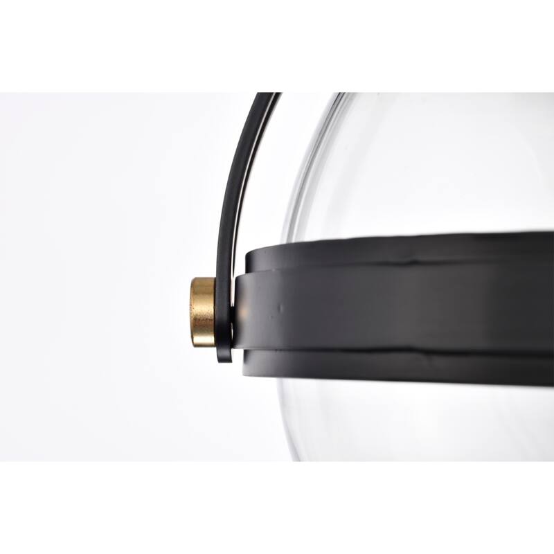 Concordia Semi Flush Mount Ceiling Light Brass Gold and Clear Glass Finish 1-Light - N/A