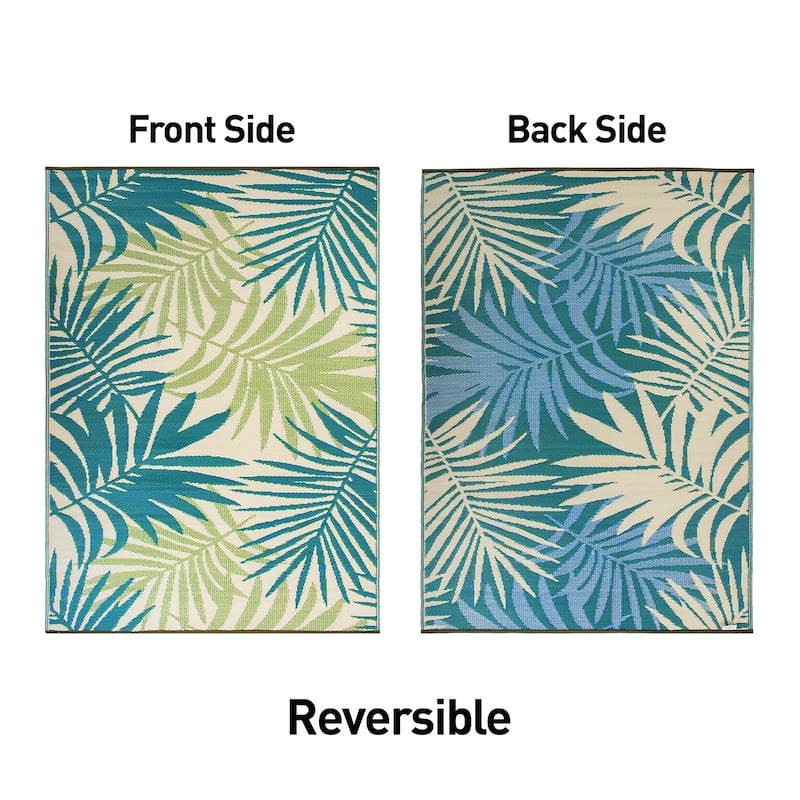 Modern Floral Reversible Plastic Outdoor Rugs