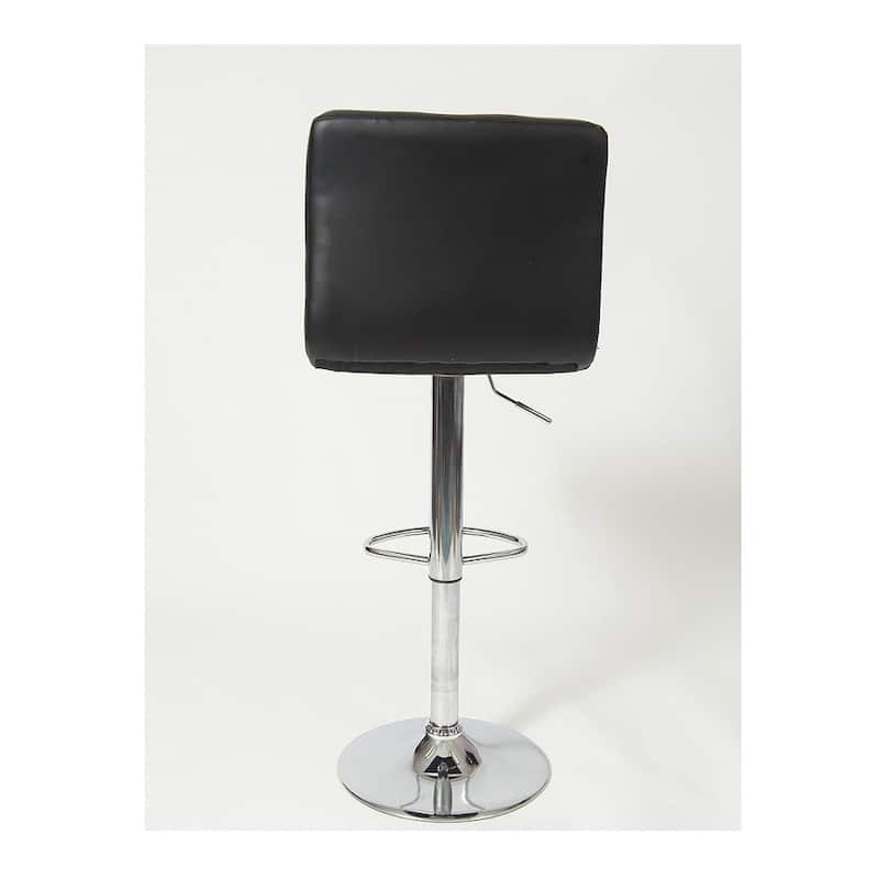 Swivel Faux Leather Adjustable Hydraulic Bar Stool, Set of 2