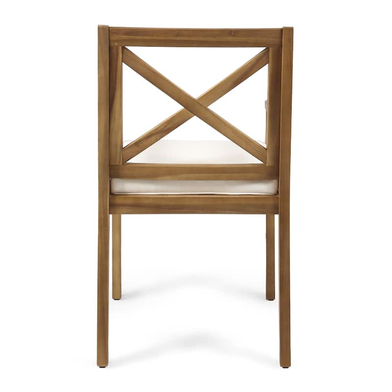 Perla Outdoor Acacia Wood Dining Chair (Set of 2) by Christopher Knight Home