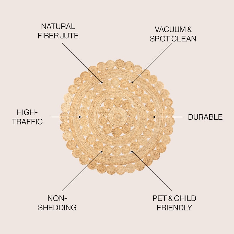 JONATHAN Y Oceana Two-Tone Jute Hippy Circle Area Rug