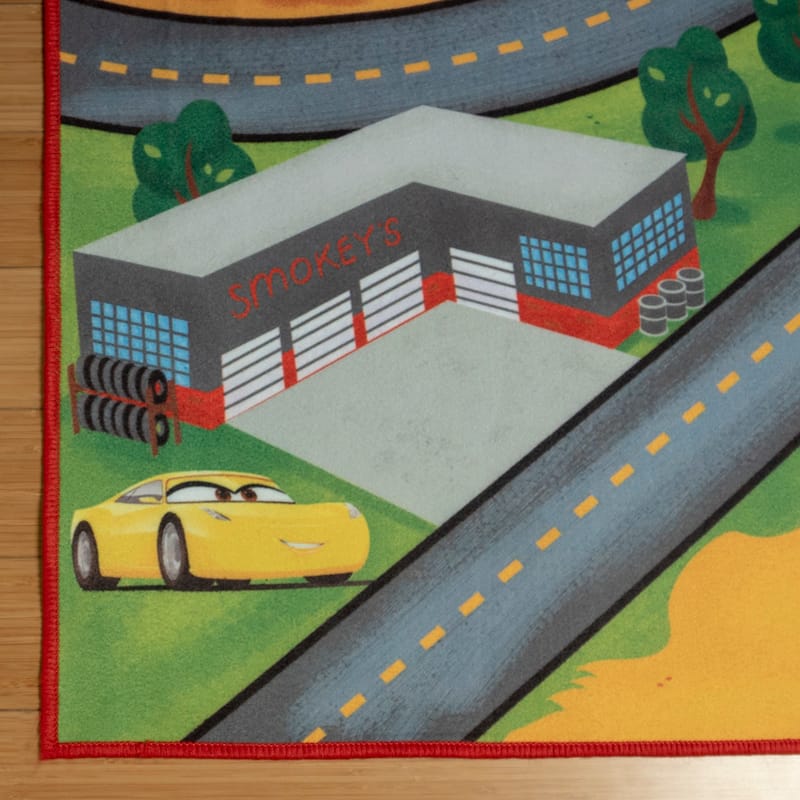 Licensed Disney Cars 3 Road Racer Youth Digital Printed Area Rug - 4' 6" x 6' 6"