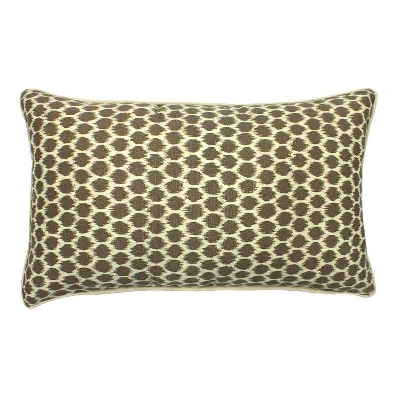 Jiti Outdoor Waterproof Sunbrella Abstract Polka Dot Splotch Patterned Rectangle Lumbar Pillows Cushions for Pool Patio Chair - Taupe/White