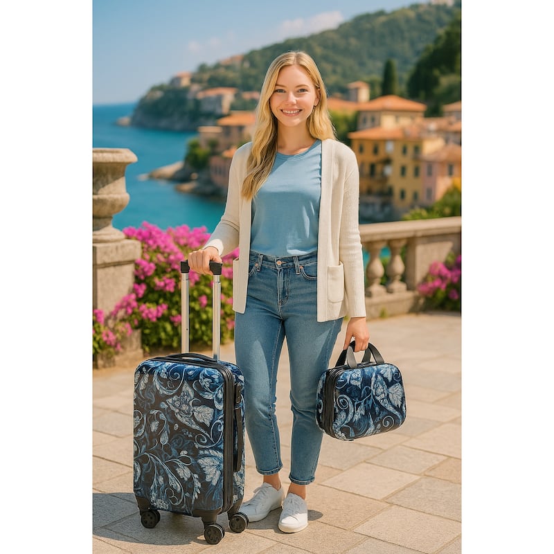 World Traveler 2-Piece Hardside Carry-On Spinner Luggage Set with Bag