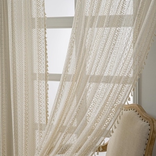 Curtains for Bedroom Cotton Curtains 2 Panels,Rod Pocket Vintage Lace ...