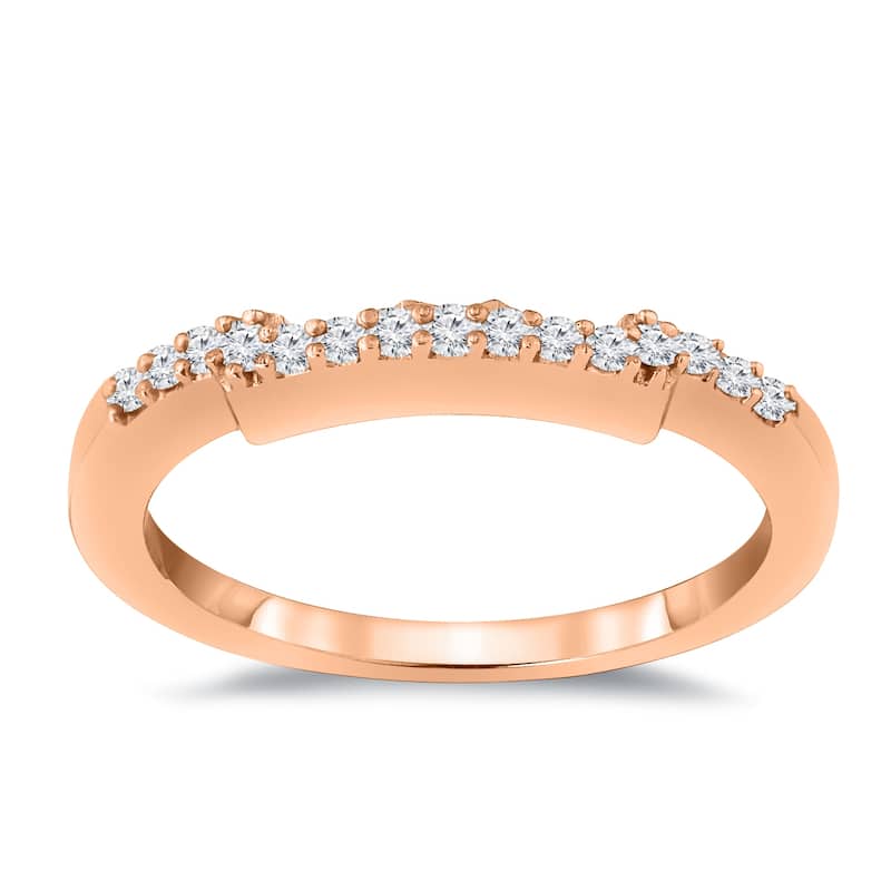 Auriya 14k Gold 1/2ctw Diamond Wedding Band - Rose - 6.5