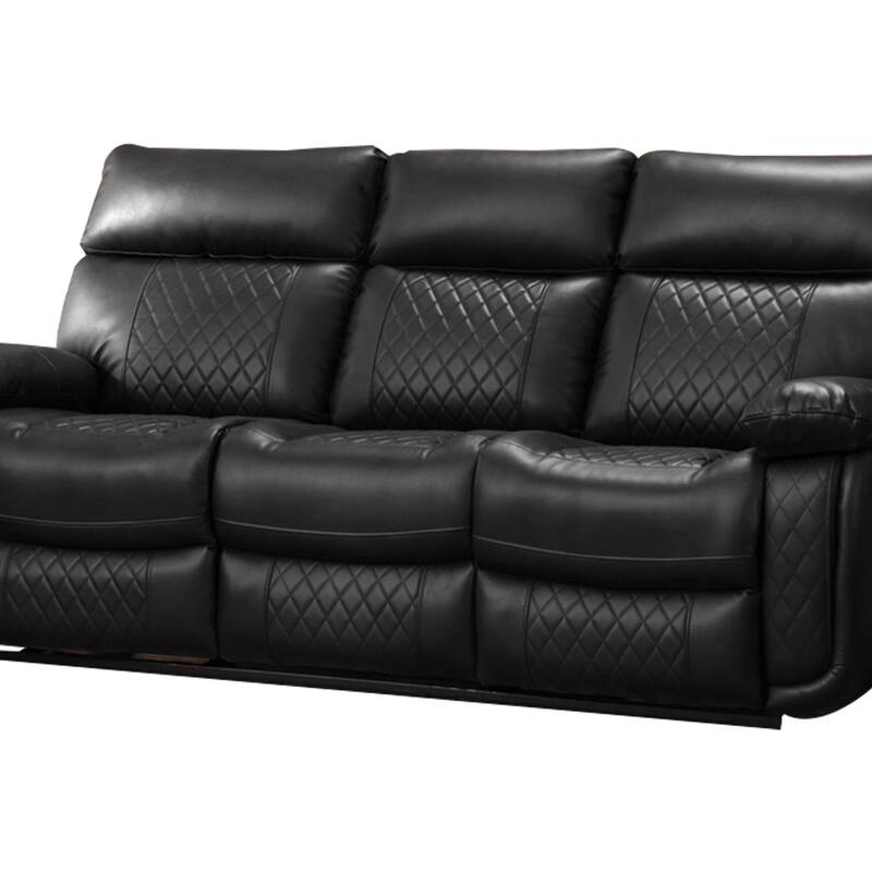 Contemporary Living Room Faux Leather Upholstered Sofa