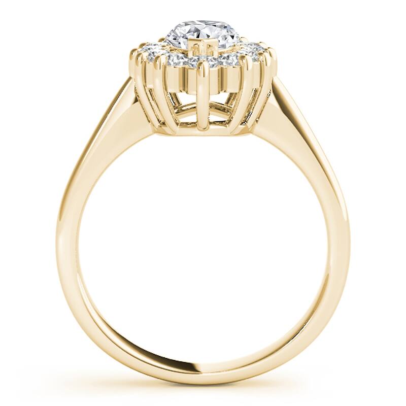 Auriya 14k Yellow Gold Lab Grown Marquise Diamond Halo Engagement Ring 0.50 to 5.00 ct. tw. (F-G VS)