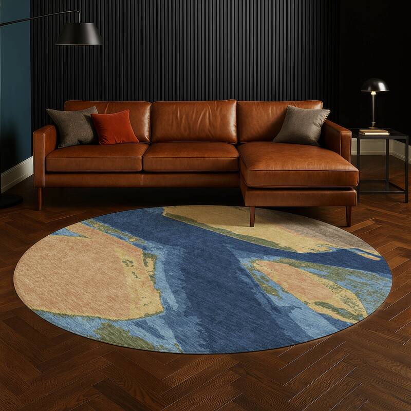 Machine Washable Indoor/ Outdoor Modern Cheney Chantille Rug