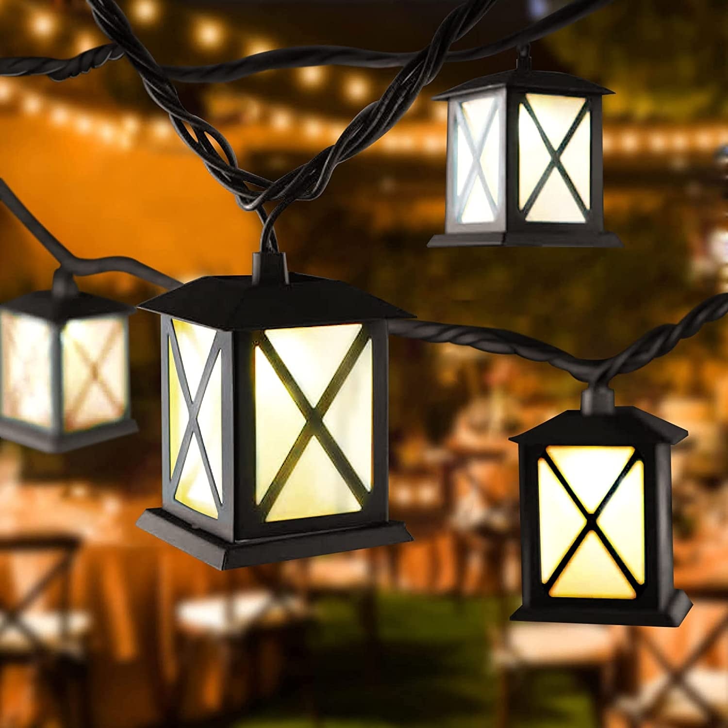 2 Sets Jungalow Lantern String Lights Indoor/Outdoor 10 Lights 10ft NIB