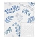 preview thumbnail 1 of 3, Floral Leaf Boy Girl Baby Receiving Security Swaddle Blanket - Blue Grey Boho Watercolor Botanical Flower Woodland Tropical
