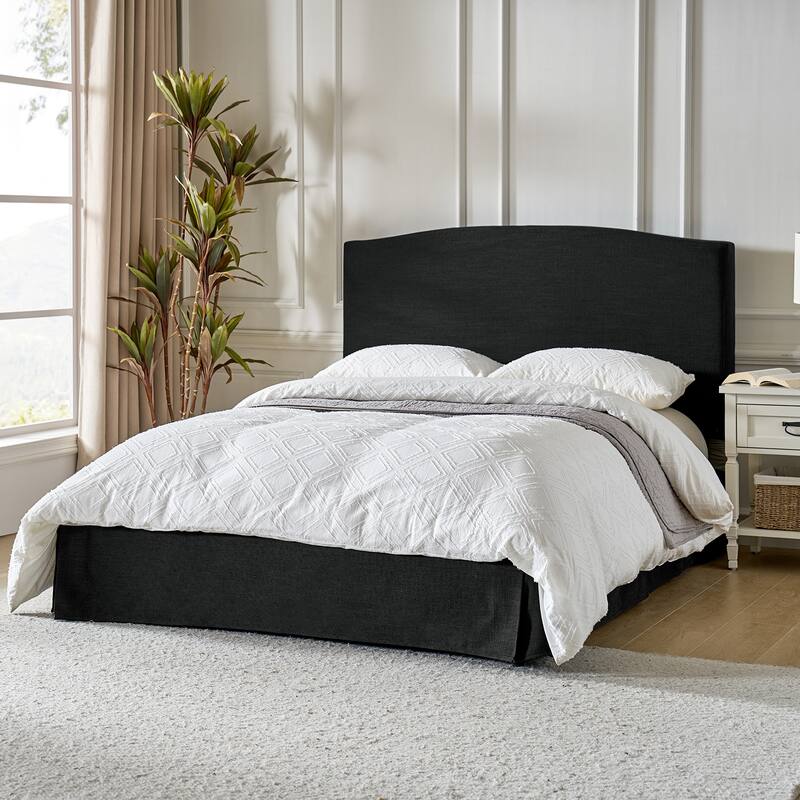 Knut Traditional 2 Piece Bedroom Upholstered Platform Bed with Washable Slipcover Set-QB by HULALA HOME