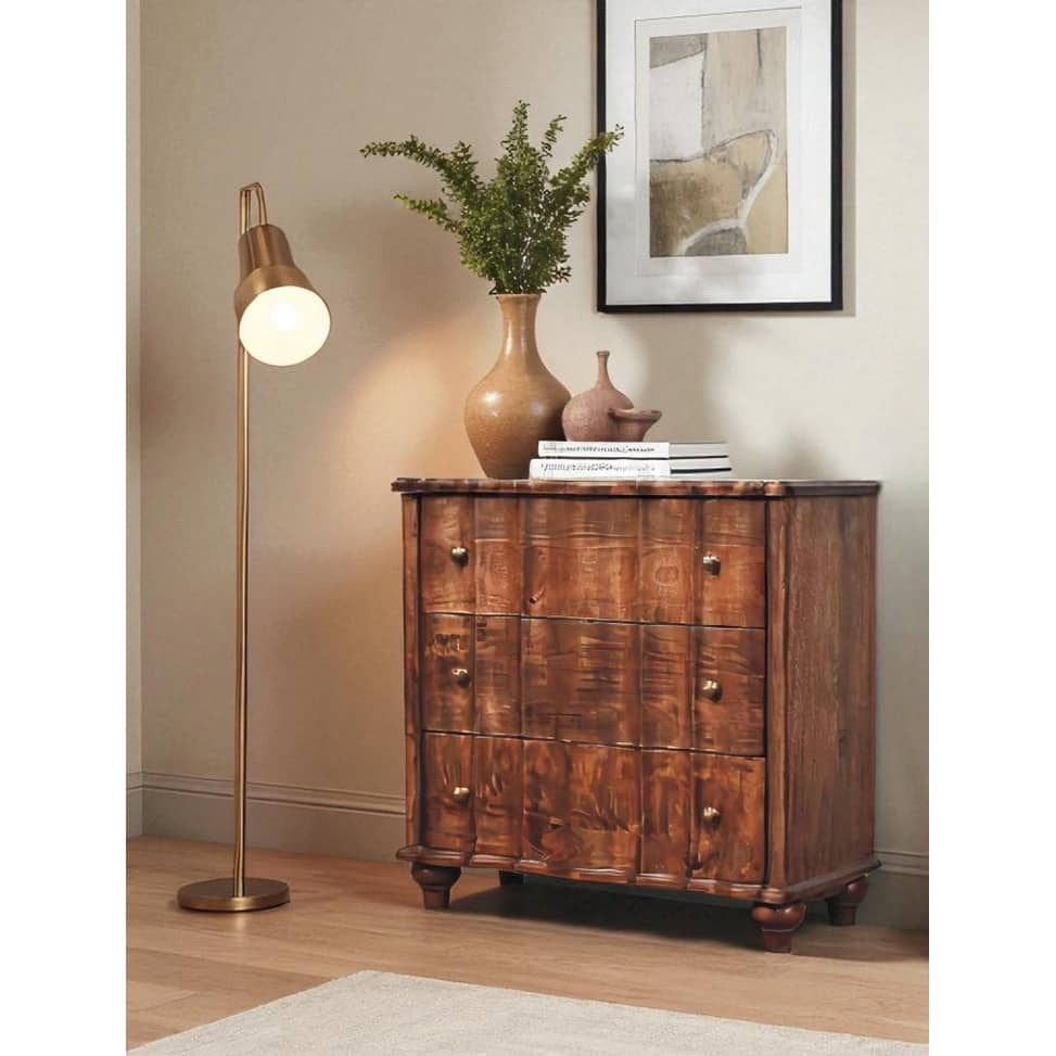 Artisan Furniture Solid Wood Camille Chest, 3-Drawers, Brown