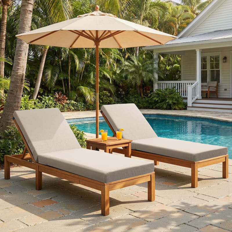 Pocassy 71x22In Outdoor Chaise Lounge Cushions with Zipper