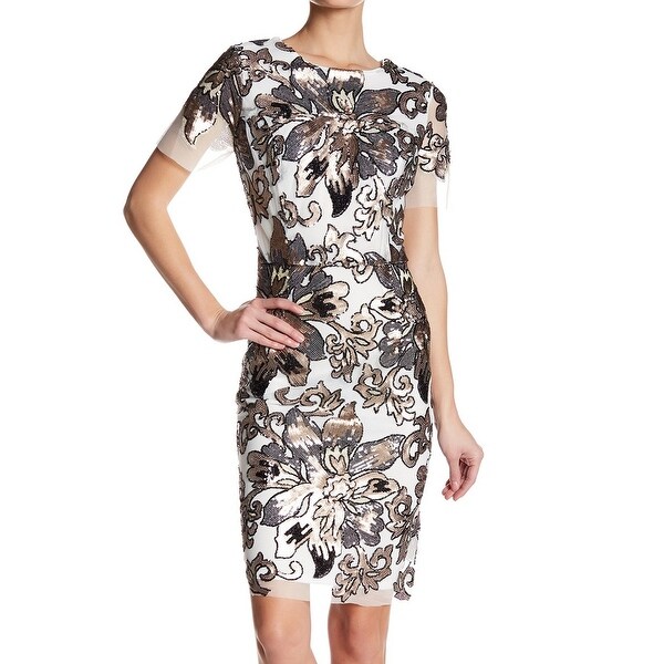 white sequin sheath dress